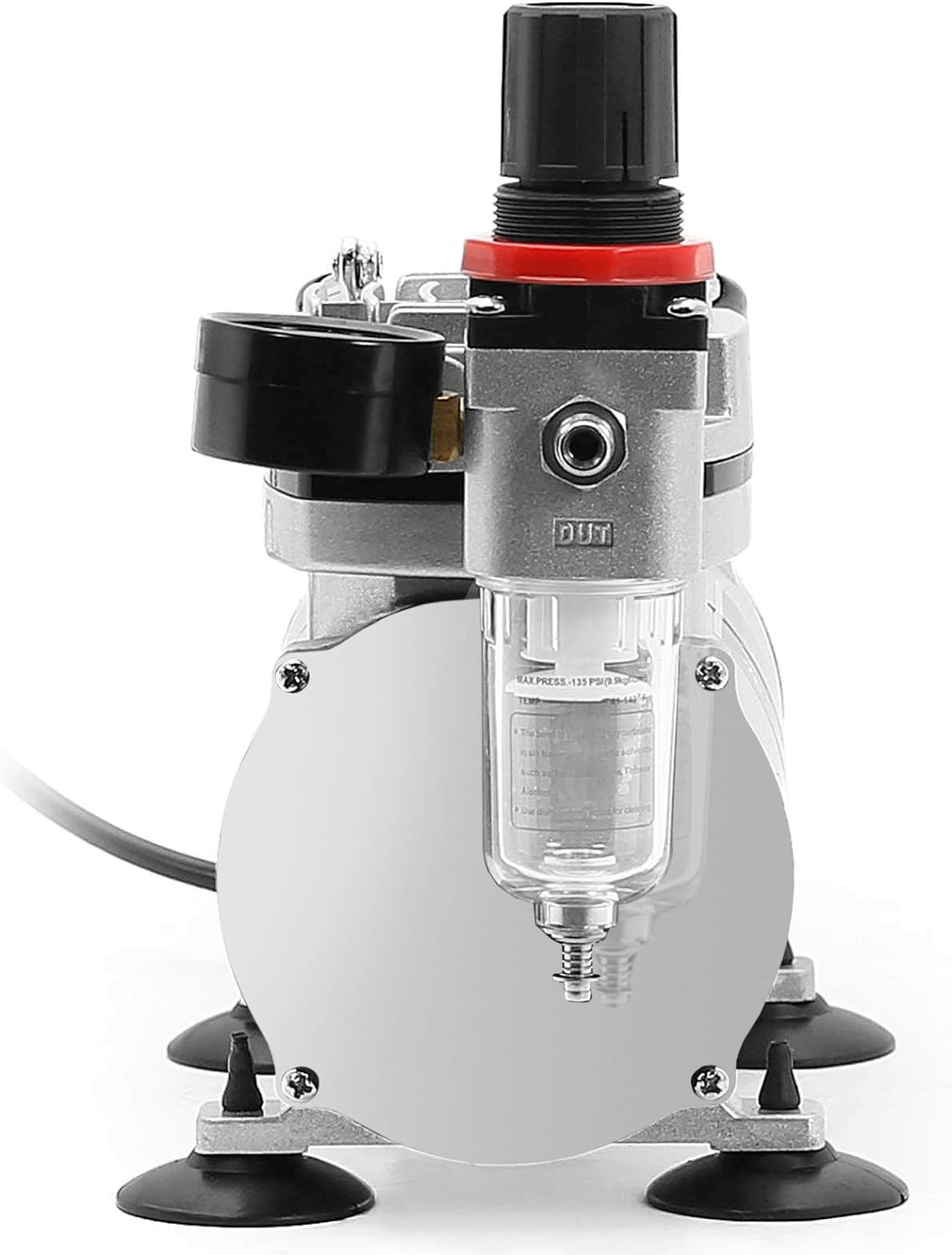 1/5 HP Airbrush Compressor with Regulator, Gauge and Water Trap - Quiet Portable Air Pump