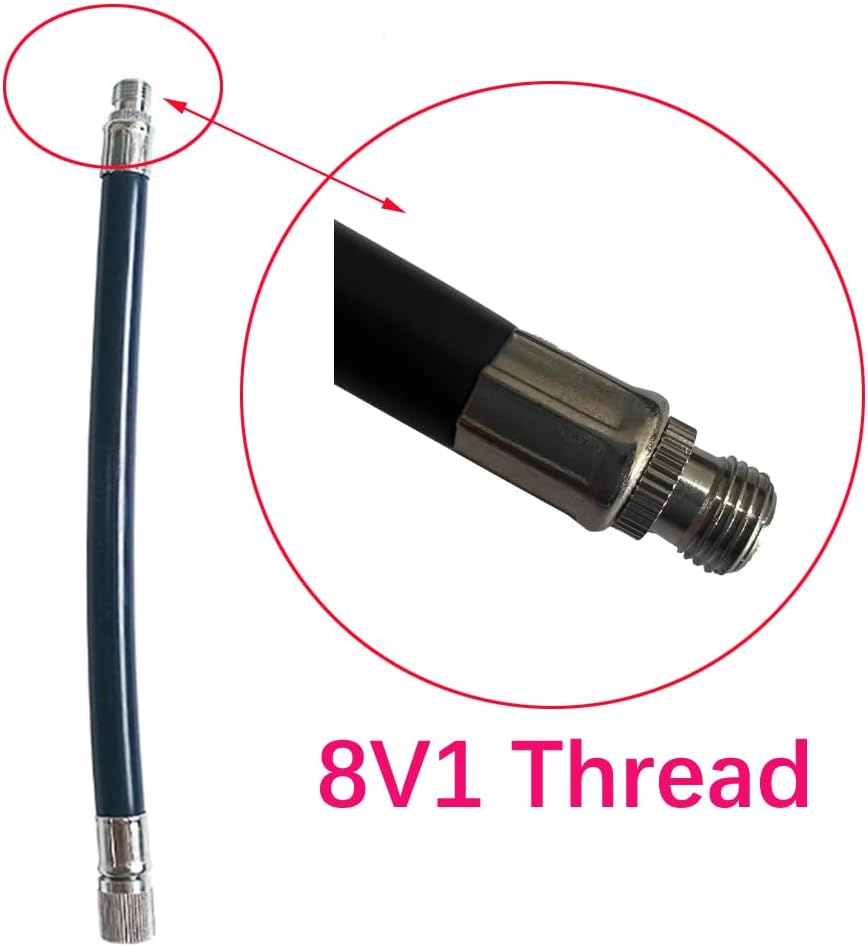 2 Pack Double Pump Head Dual Nozzle Presta Schrader Valve Thread Connector Tire Air Inflator Replacement Mouth Adapter with Extension Horse Tube for Bicycles and Electric Bicycles