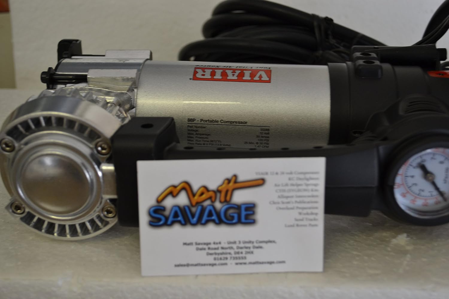 VIAIR 88P - 00088 Tire Inflator Portable Onroad/Offroad Air Compressor for Car, Truck, SUV  RV | 12V On/Off Road Tire Pump Air Compressor Portable Heavy Duty 120 PSI, Alligator Clips, Twist Chuck