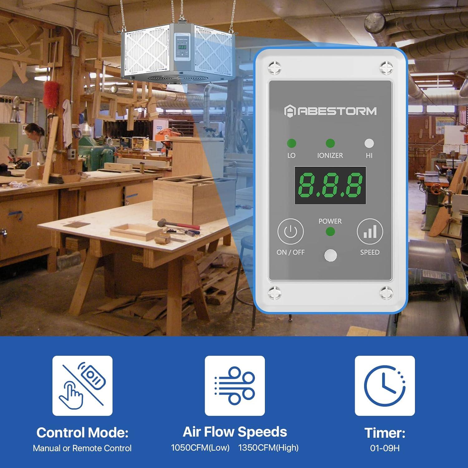 Our Review of the abestorm 360° Air Filtration System for‌ Workshops