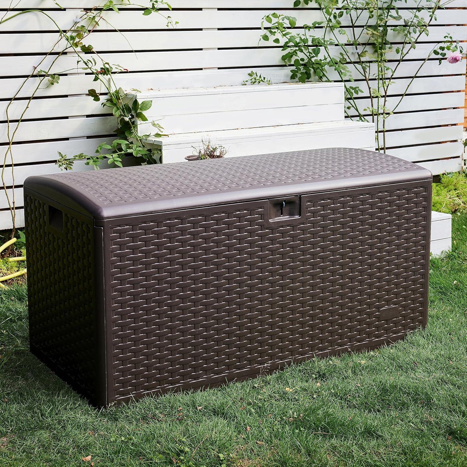 Our Honest⁣ Review:⁣ Amazon Basics 99-Gallon Outdoor Deck Box