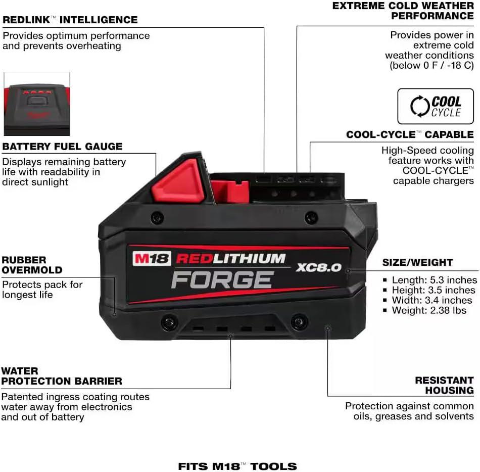 Why We Love the Milwaukee M18 REDLITHIUM Forge XC 8.0 Battery 4 Why We Love the Milwaukee M18 REDLITHIUM Forge XC 8.0 Battery