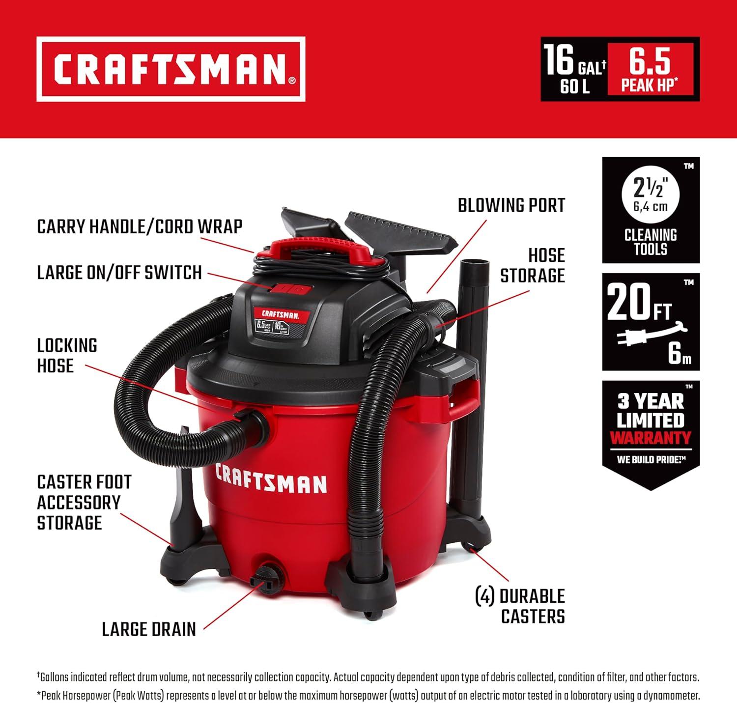 Why We Recommend ⁢the CRAFTSMAN 16 ⁢Gallon Wet Dry Vac