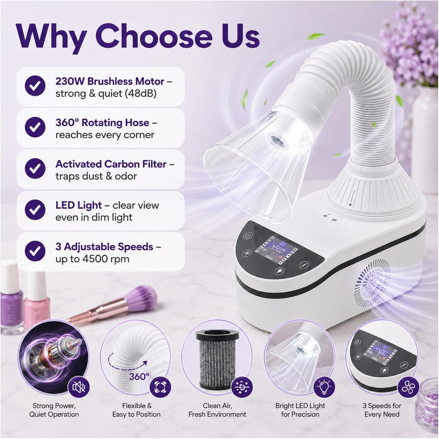 Our Review: Powerful, Quiet Nail Dust Collector for Healthier Nails 4 Our Review: Powerful,Quiet Nail Dust Collector for Healthier Nails