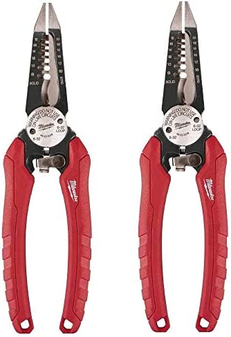 Milwaukee 48-22-3079 6-In-One Combination Wire Stripping and Reaming Pliers for Electricians, 2 Pack 1 41KX7az99gL. AC