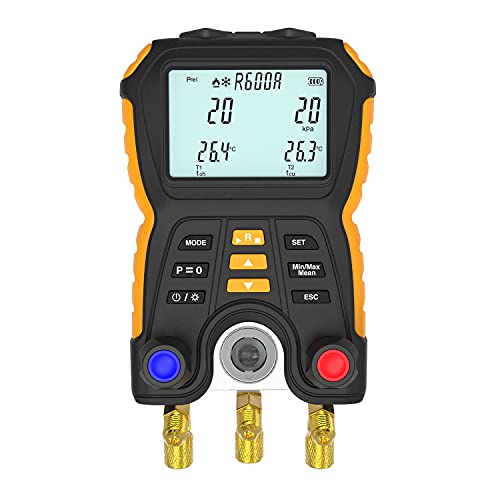 Digital Manifold Gauge Set, Vacuum Pressure Temperature Leakage Tester for Air Conditioning Systems and Heat Pumps, HT-750 1 41NO3uQteeS