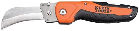 Klein Tools 44218 Utility Knife, Lockback Electricians Knife and Folding Knife with Hawkbill Blade for Cable Skinning, Replaceable Blade