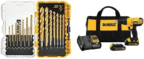 "Power Up Your DIY Projects: DEWALT 20V Cordless Drill & Titanium Bit Set" 1 41YlEb5FJtL. AC