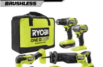ONE+ HP 18V Brushless Cordless 4-Tool Combo Kit with 4.0 Ah Battery, 2.0 Ah Battery, Charger, and Bag