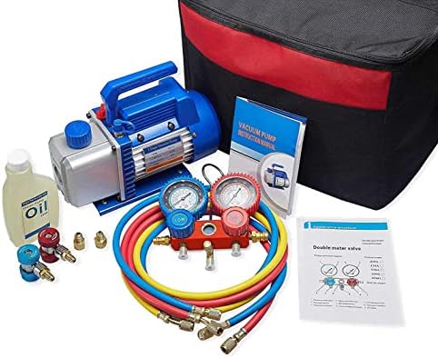 Upgrade your HVAC tools with the 4CFM 1/3HP Air Vacuum Pump Kit: Perfect for AC and auto repair! 1 hvac tools new