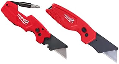 Milwaukee FASTBACK Compact Knife, and FASTBACK 6-in-1 Folding Utility Knives, w/ Blade (knife 2pack) Red-black