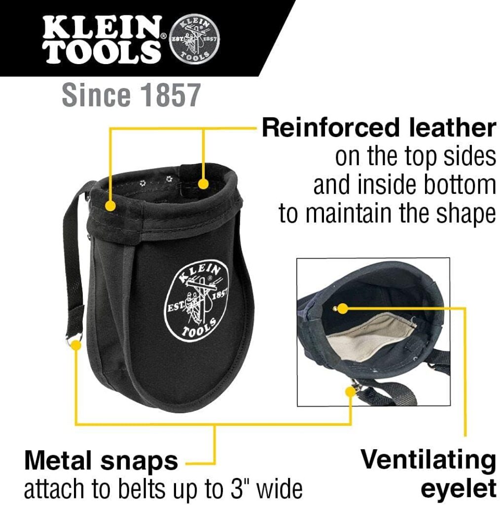 Klein Tools 51A Tool Pouch, Utility Pouch for Carrying Nuts and Bolts, with Interior Pocket, No. 10 Canvas, 9 x 3.5 x 10-Inch