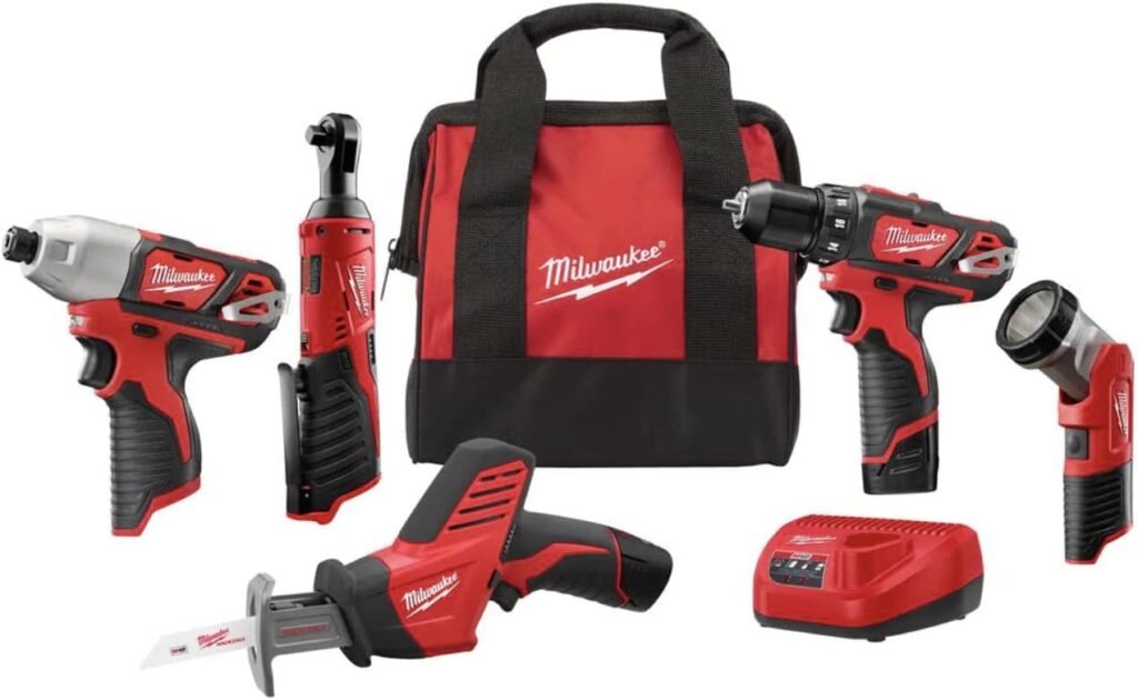 Milwaukee M12 12-Volt Lithium-Ion Cordless Combo Kit (5-Tool) with Two 1.5 Ah Batteries, Charger and Tool Bag