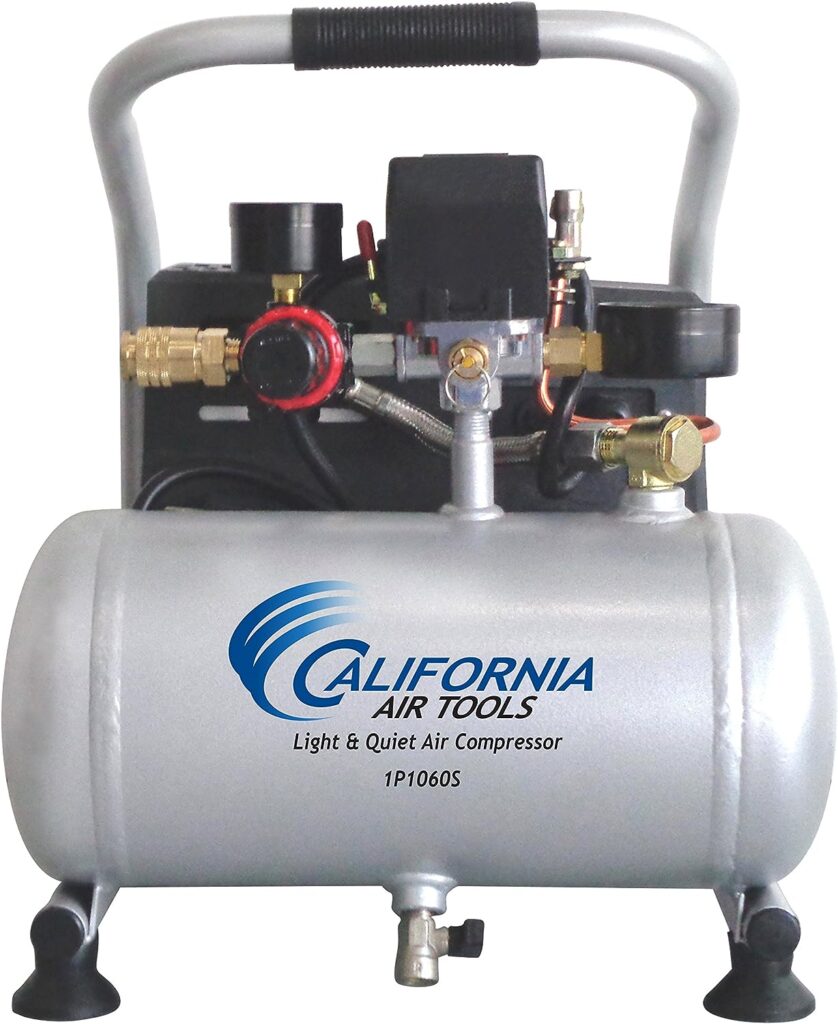 California Air Tools CAT-1P1060S Light  Quiet Portable Air Compressor, Silver