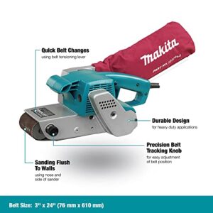 MAKITA 3″X24″ BELT SANDER Model:9924DB,Dustless Blue Design for Effective Sanding