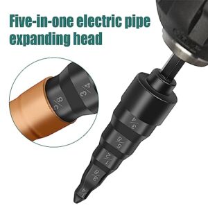 Swage Tool Drill Bit Set for HVAC Repair, Copper Tube Expander, 1/4″-3/4″ Sizes