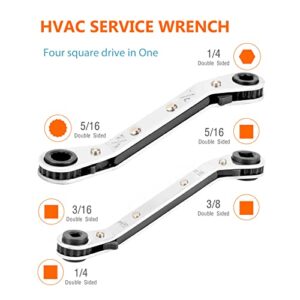 Timsec HVAC Service Wrench with Hexagon Bit Adapter Set – Essential Tools for AC and Refrigeration Repair