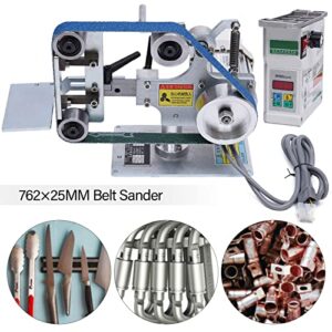Belt Sander Bench Grinder for Knife Sharpening – Brushless Motor Polishing Grinding Machine – Stepless Belt Grinder