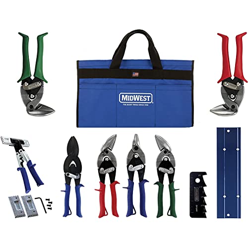 Complete HVAC Tool Kit for Precision Metalworking & Repair - 9-Piece Set with Aviation Snips & Carrying Bag 1 hvac tool set with bag