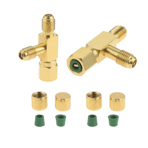 Convenient 2PCS Quick Coupler Access Tee with Swivel Connector for Easy Vacuum Pump Manifold Connection 1 hvac tools tee