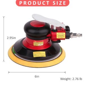 Heavy Duty Professional Air Random Orbital Palm Sander with Low Vibration (6 inch)