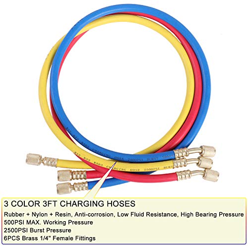 JIFETOR 3 Way AC Manifold Gauge Set for Auto and Household R404A R134A Refrigerant - Diagnostic and Charging Tool for HVAC Systems 5 JIFETOR 3 Way AC Manifold Gauge Set for Auto and Household R404A R134A Refrigerant - Diagnostic and Charging Tool for HVAC Systems - Image 5