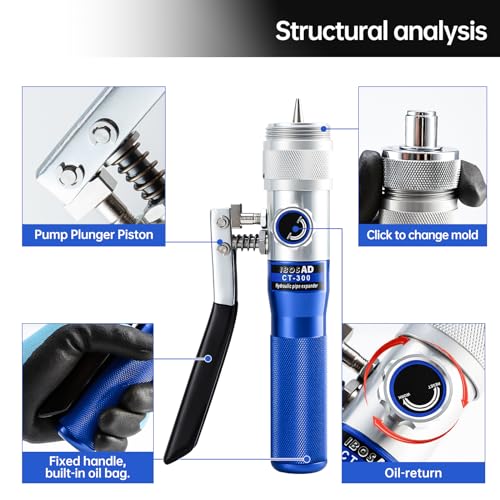 IBOSAD HVAC Hydraulic SWAGING Tool Kit - Expand Copper Tubing 3/8" to 1 1/8" 7 IBOSAD HVAC Hydraulic SWAGING Tool Kit - Expand Copper Tubing 3/8" to 1 1/8" - Image 7