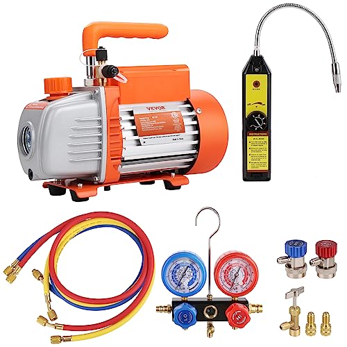VEVOR 4 CFM Vacuum Pump, Gauge & Leak Detector Set for HVAC/AUTO 9 VEVOR 4 CFM Vacuum Pump, Gauge & Leak Detector Set for HVAC/AUTO - Image 9