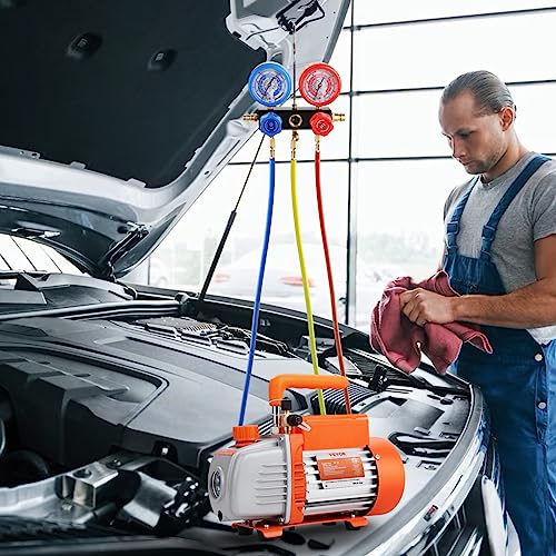 VEVOR 4 CFM Vacuum Pump, Gauge & Leak Detector Set for HVAC/AUTO 8 VEVOR 4 CFM Vacuum Pump, Gauge & Leak Detector Set for HVAC/AUTO - Image 8