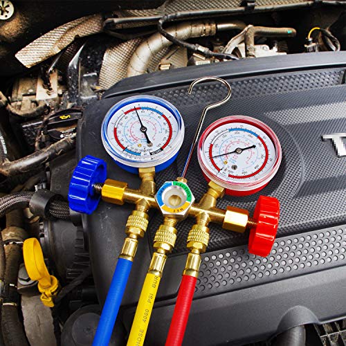 JIFETOR 3 Way AC Manifold Gauge Set for Auto and Household R404A R134A Refrigerant - Diagnostic and Charging Tool for HVAC Systems 6 JIFETOR 3 Way AC Manifold Gauge Set for Auto and Household R404A R134A Refrigerant - Diagnostic and Charging Tool for HVAC Systems - Image 6