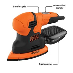 BLACK+DECKER Mouse Detail Sander 1.2 Amp Compact Electric Finishing Tool