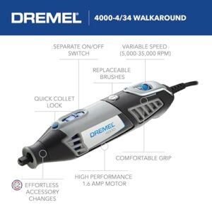 Dremel 4000-4/34 Rotary Tool Kit: Versatile 4-Speed Precision Cutting & Crafting Set
