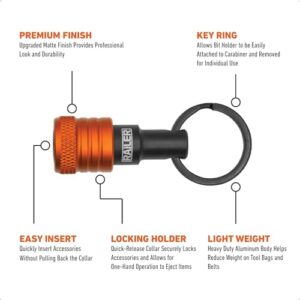 5pc Railer Bit Holder Keychain Set – 1/4″ Hex Shank Holders, Quick-Change Feature