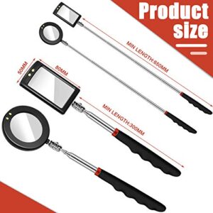 LED Telescoping Inspection Mirror Set – 2 Pcs Vehicle & Eyelash Check Tool