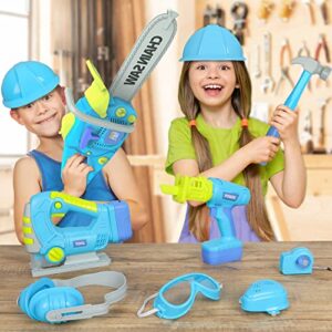Kids Tool Set with Toy Chainsaw and Drill – Pretend Play Construction Toys 3-7 Years