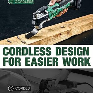 KIMO 20V Cordless Oscillating Tool Kit – Max 21000 OPM, 6 Speed, Battery Powered Multitool for Cutting Wood/Nail/Sanding