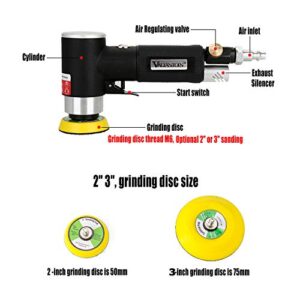Valianto 2″ 3″ Mini Air Sander Pneumatic Orbital Polisher Random Orbit Tool