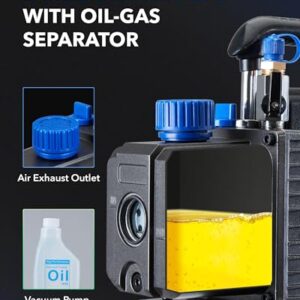 Wisscool 1/4HP HVAC Vacuum Pump for Various Systems with Oil (3.5 CFM)