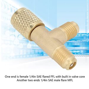 Quick Coupler Tee Adapter for R22, R12, R134 Gauge Deep Vacuum Pump Manifold