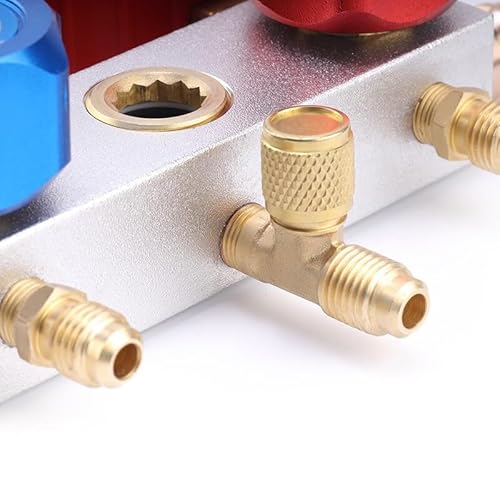 Quick Coupler Tee Adapter for R22, R12, R134 Gauge Deep Vacuum Pump Manifold 3 Quick Coupler Tee Adapter for R22, R12, R134 Gauge Deep Vacuum Pump Manifold - Image 3