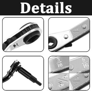 Seamaka 4-in-1 HVAC Adjustable Wrench Tool Kit with Hex Bits for AC & Refrigeration