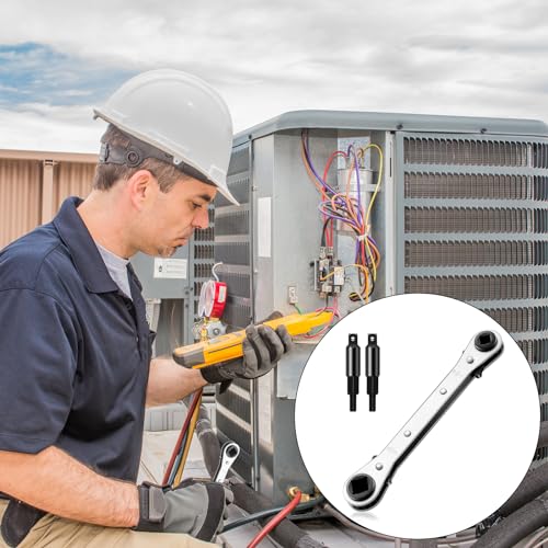 HVAC Flat Wrench Tools: Air Conditioner Valve Ratchet Set with Hex Bit Adapter Kit 3 HVAC Flat Wrench Tools: Air Conditioner Valve Ratchet Set with Hex Bit Adapter Kit - Image 3