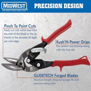 MIDWEST Aviation Snip Set- Left/Right Offset Tin Shears with Comfort Grips – MWT-6510C