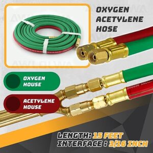 AWLOLWA Professional Oxy Acetylene Welding & Cutting Tote Kit, Lightweight G150 J-P Model