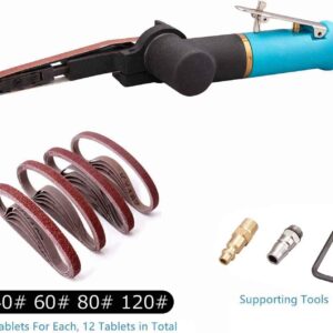 12pc Belts Air Belt Sander 3/8″ Grinder for Metal Polishing