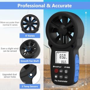 HoldPeak 866B Handheld Digital Anemometer: Wind Speed, Temp & Chill Meter with Backlight