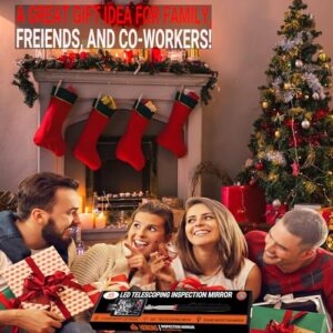 HERKING LED-Lit Telescoping Inspection Mirror – Perfect Gift for Dad, Handyman