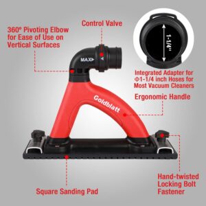 Goldblatt Dust Free Hand Sander: Dustless Drywall Vacuum Sander with 6.5 ft Hose