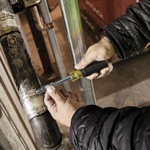 Klein Tools 65129 Hex Head Slide Drive 2-in-1 Nut Driver, 6-Inch