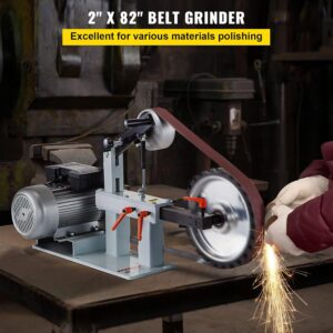 VEVOR 2Hp Belt Grinder Constant Speed 2 X 82 inch Belt Disc Sander for Knife Making